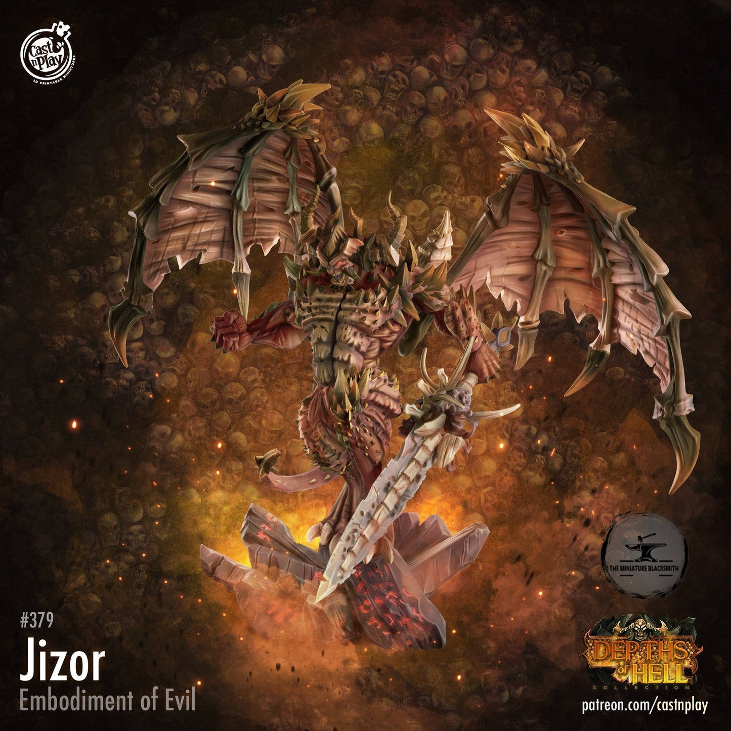 Jizor | D&D | Miniature | Depths of Hell | Cast and Play | Resin