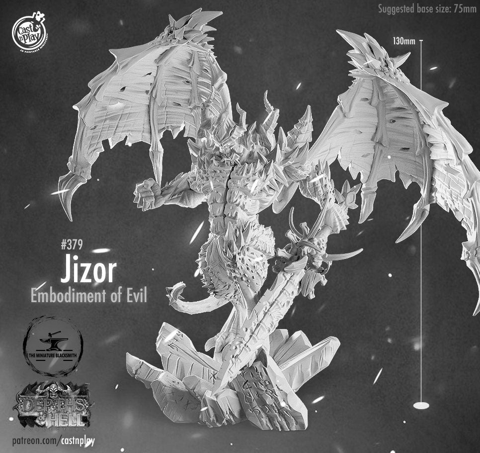 Jizor | D&D | Miniature | Depths of Hell | Cast and Play | Resin