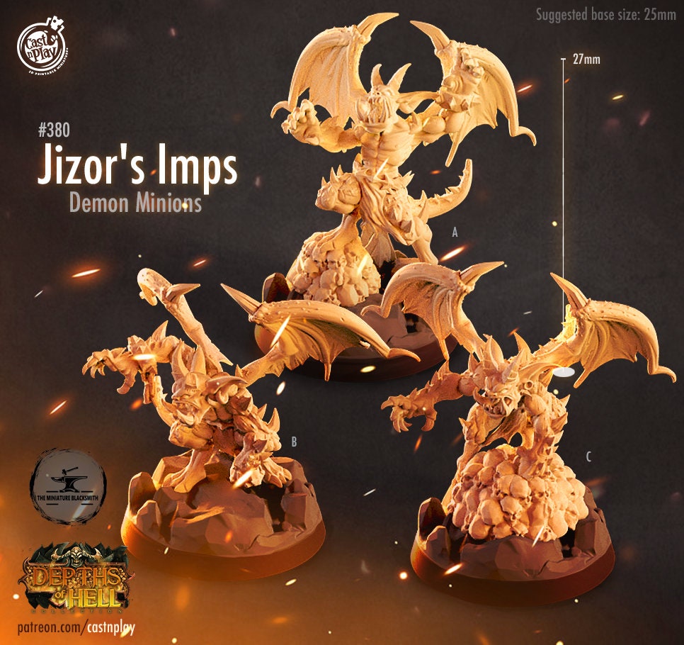 Jizor's Imps | D&D | Miniature | Depths of Hell | Cast and Play | Resin