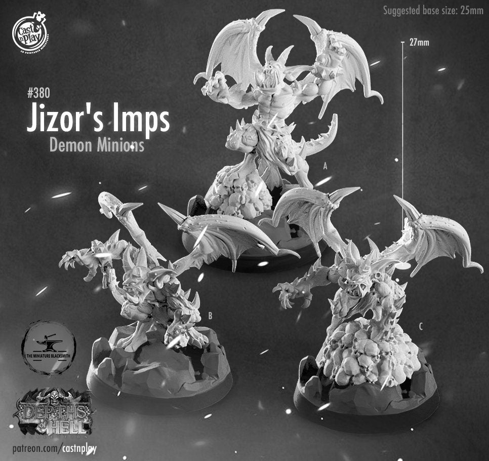 Jizor's Imps | D&D | Miniature | Depths of Hell | Cast and Play | Resin