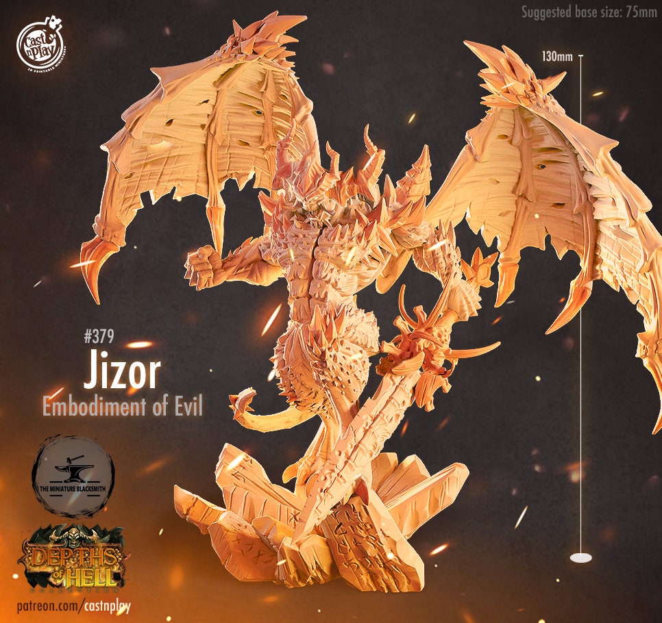 Jizor | D&D | Miniature | Depths of Hell | Cast and Play | Resin