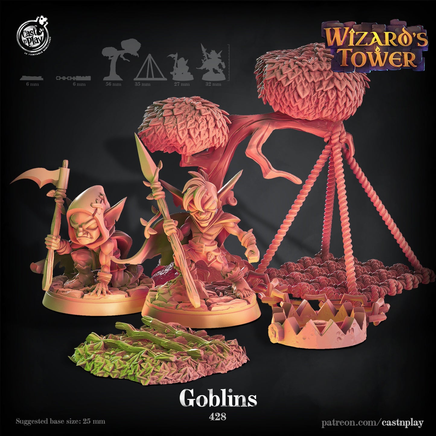 Goblin Band of hunters |  D&D  |  3D Printed | HD Resin Miniature | Cast n Play | Pathfinder | Tabletop | Traps | Hunters