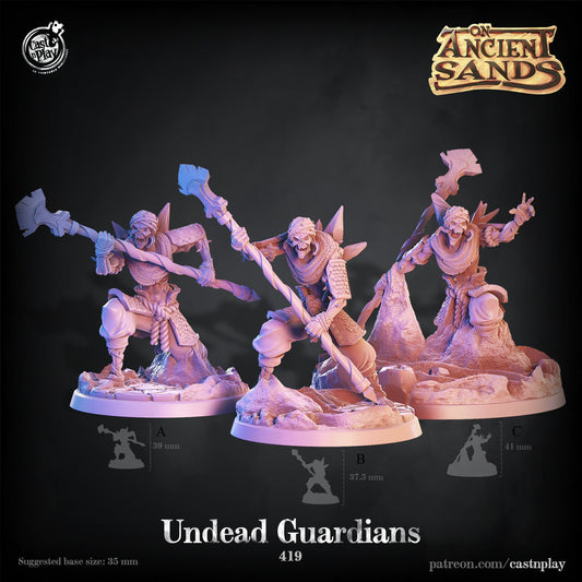 Undead Guardians |  D&D  |  3D Printed | HD Resin Miniature | Cast n Play | Pathfinder | Tabletop | Warrior | Egypt | Sand