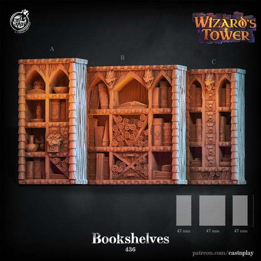 Wizards Bookshelves | Prop |  D&D  |  3D Printed | HD Resin Miniature | Cast n Play | Pathfinder | Tabletop | mage | Magic