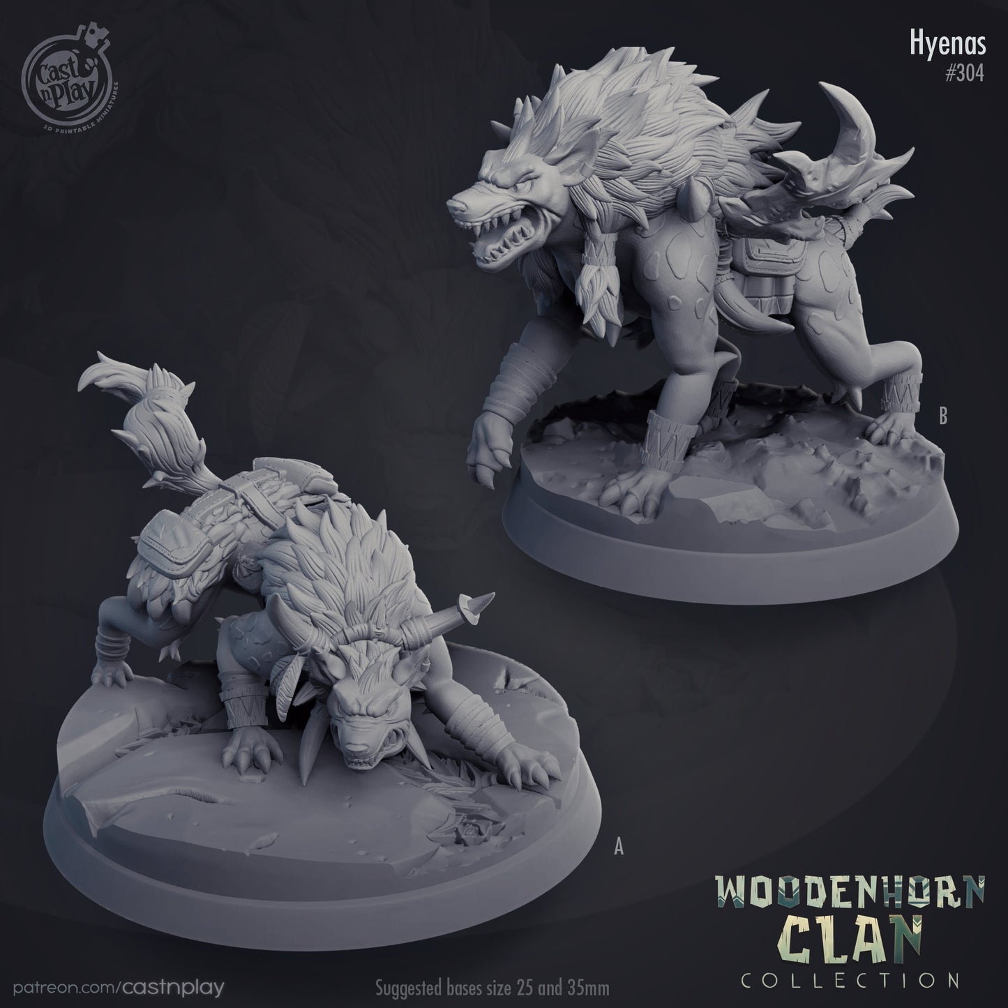 Hyenas | D&D  | Miniature | Prop | Dog | Beast | Animal | Wolves