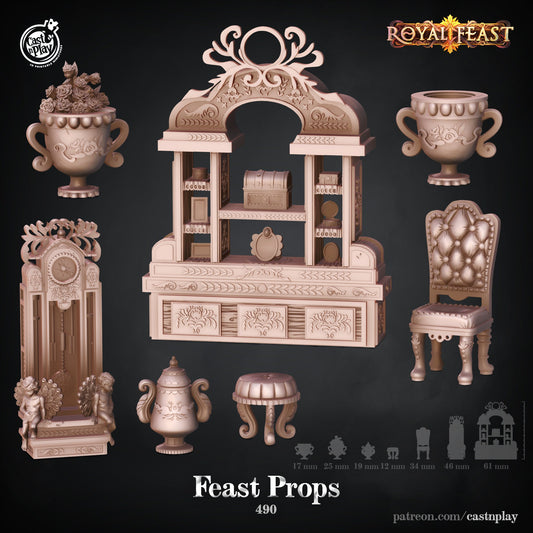 Royal Feast Props  |  D&D  |  Miniature | Quest | Mission | Royal | Food | display | Scatter