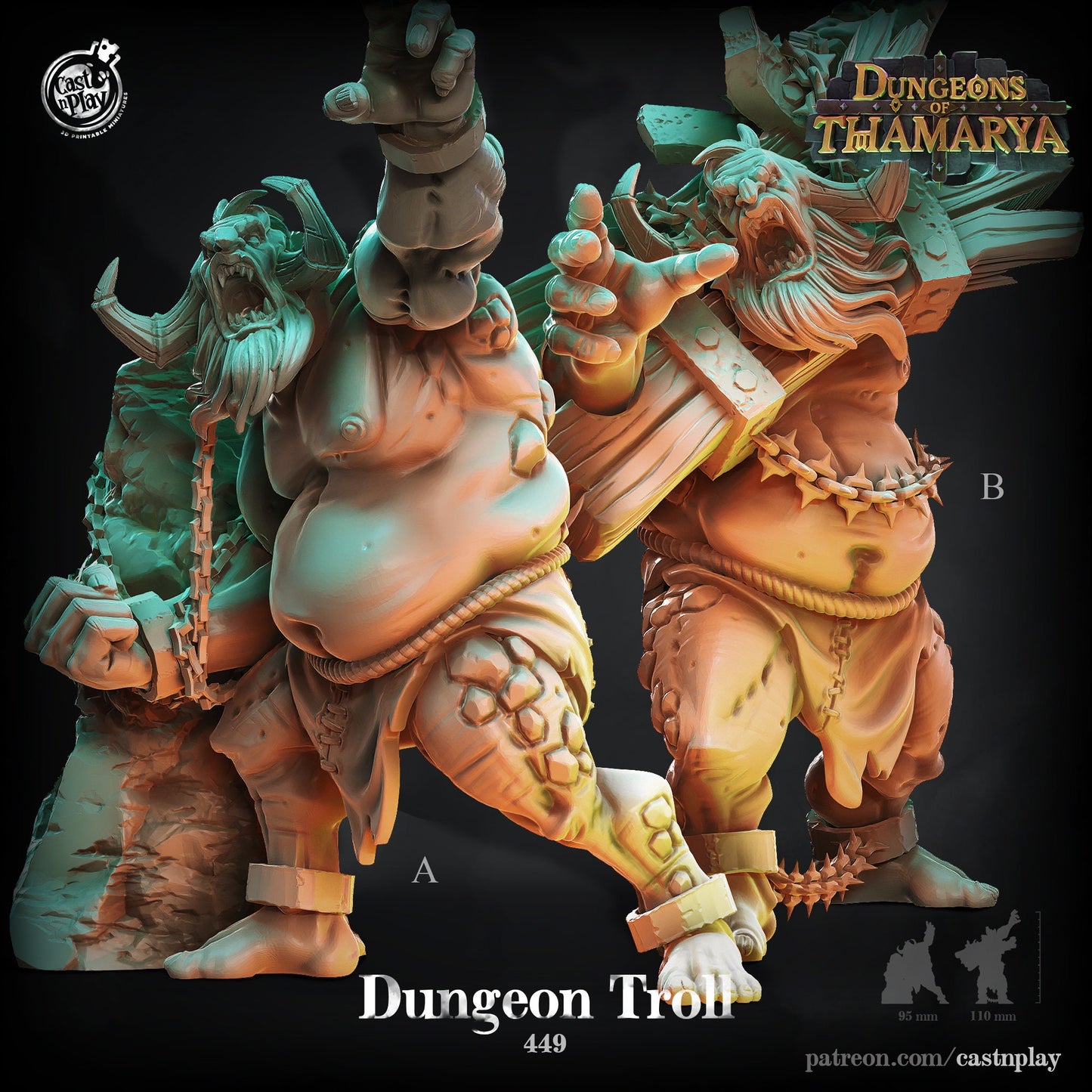 Dungeon Troll | D&D | Miniature | Enemy | Giant | Boss | Creature