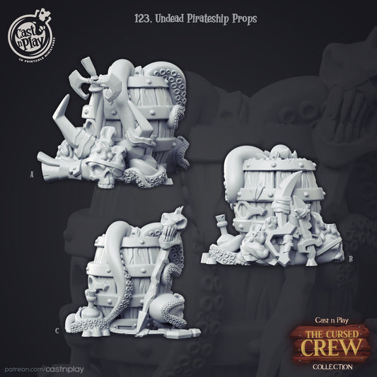 Undead Pirateship Props|  D&D  |  Miniature | Undead | Graveyard | Terrain | Pack