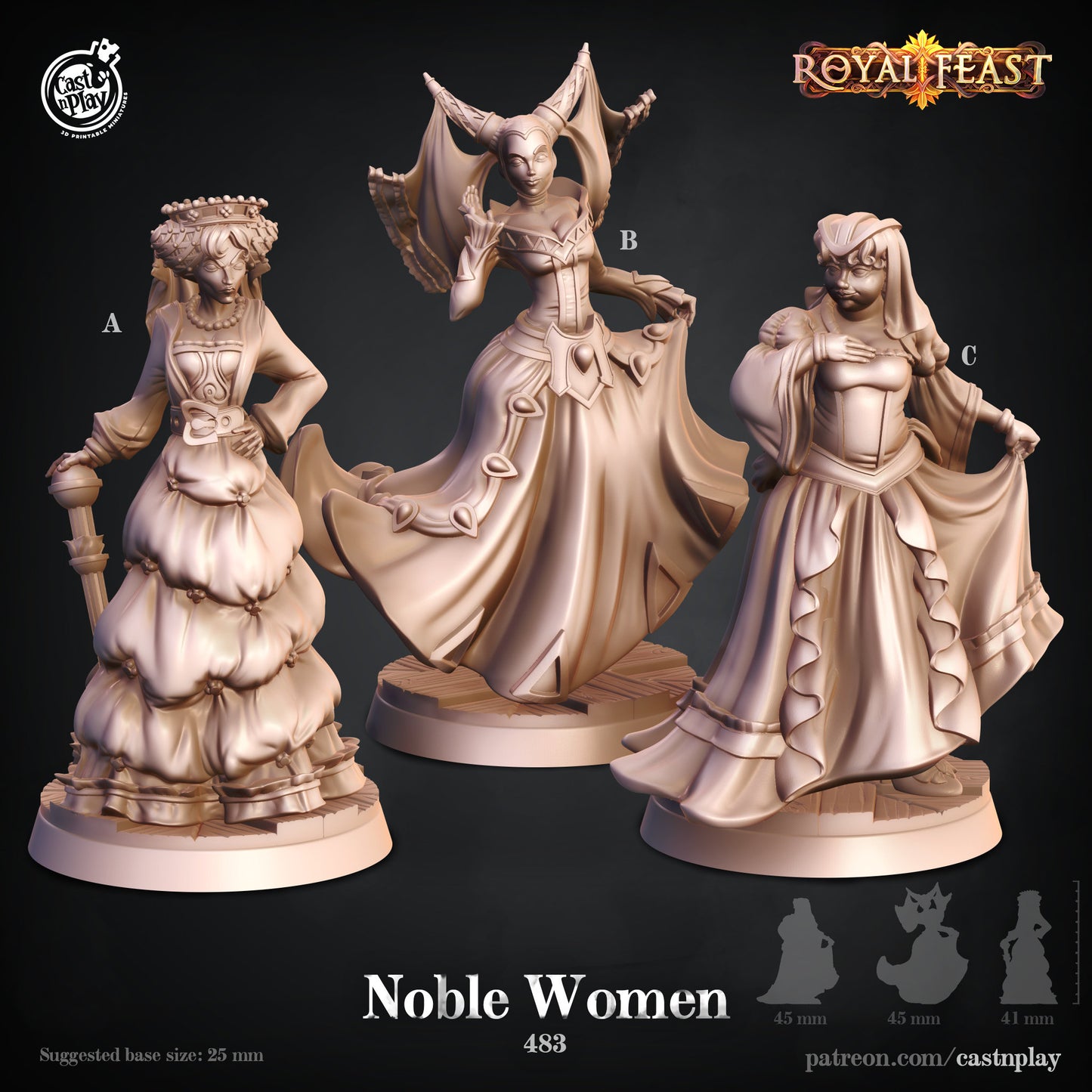 Noble Men and Women |  D&D  |  Miniature | Royal | Dance | Ball | Lady | Men | Sir