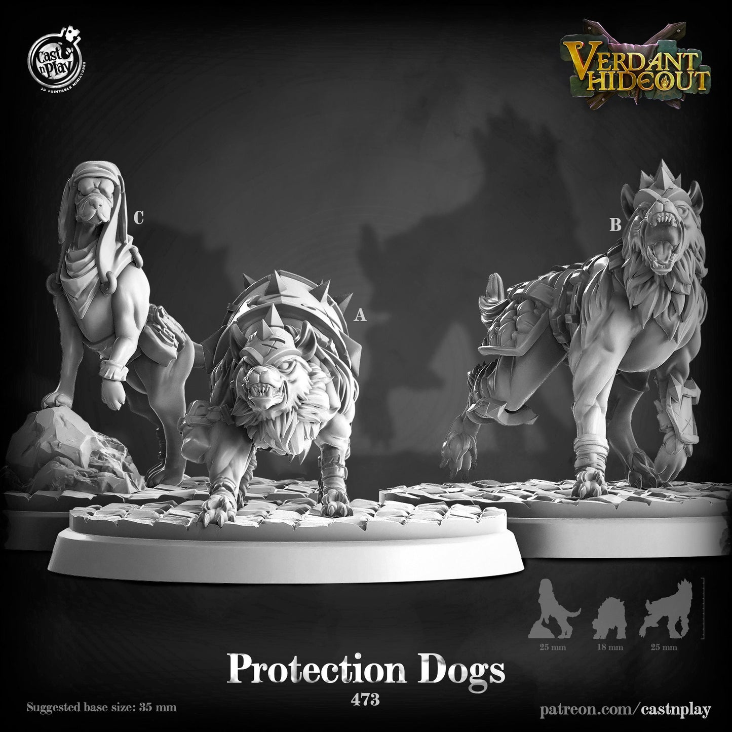 Protection Dogs | D&D  | Miniature | Animals | Hound | Beast | Hunter