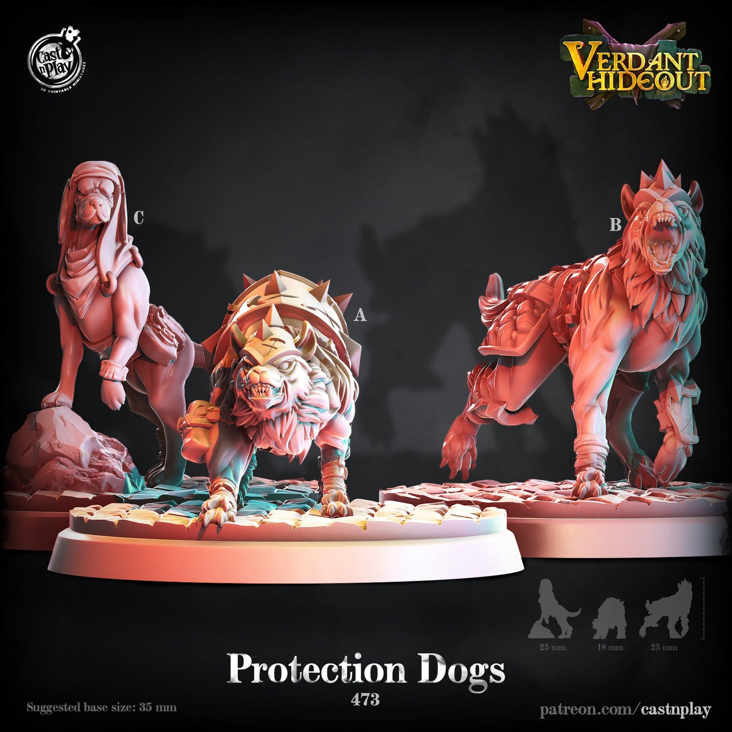 Protection Dogs | D&D  | Miniature | Animals | Hound | Beast | Hunter