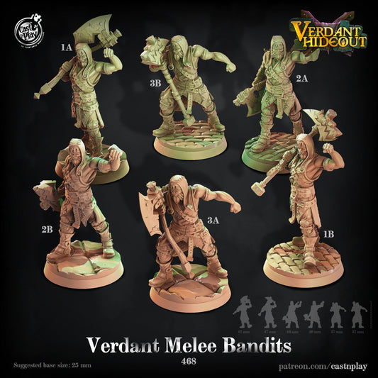 Verdant Melee Bandits | D&D | Miniature | Enemy | Thugs | Axe | Guard | outlaw