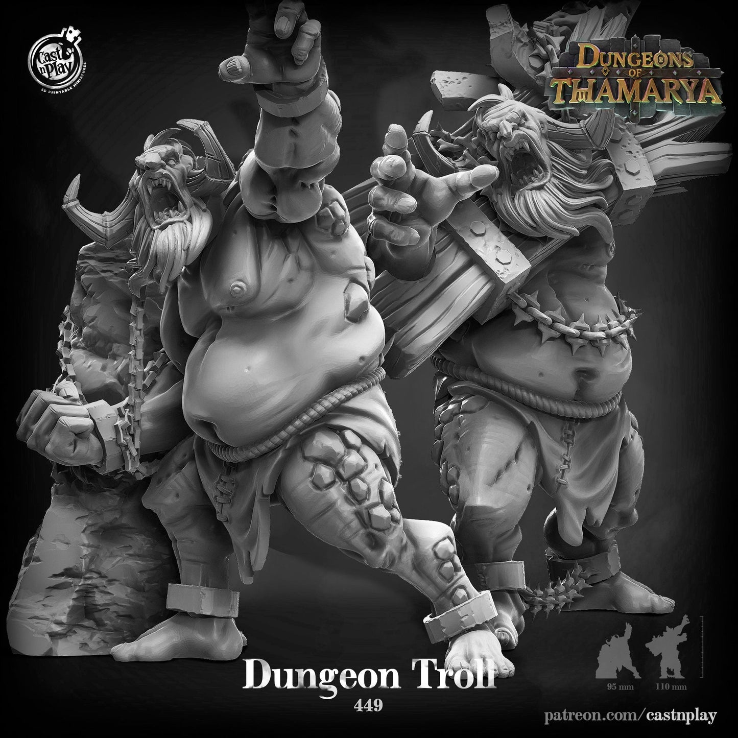 Dungeon Troll | D&D | Miniature | Enemy | Giant | Boss | Creature