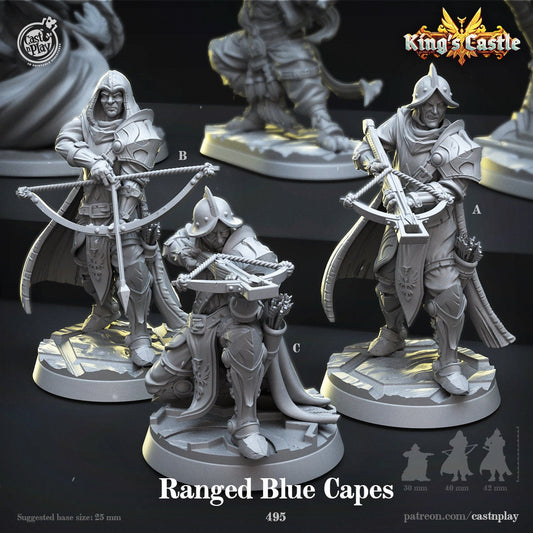 Ranged Blue Cape Knights | Guards | D&D | 3D Printed | HD Resin Miniature | Cast n Play | Pathfinder | Tabletop | Watchmen | Nights Watch