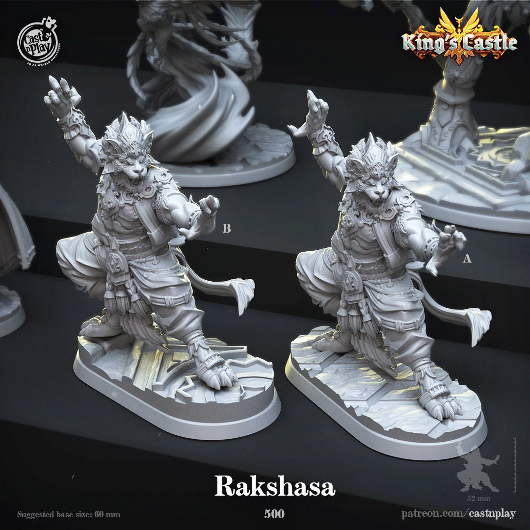 Rakshasa Monk | D&D |  Miniature | Fighter | Guild | Animal | Pathfinder | Kung Fu | Magic | Tiger