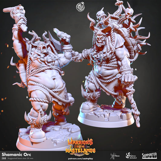 The Shamanic Orc |  D&D  |  3D Printed | HD Resin Miniature | Cast n Play | Pathfinder | Tabletop | Orctober | Shaman