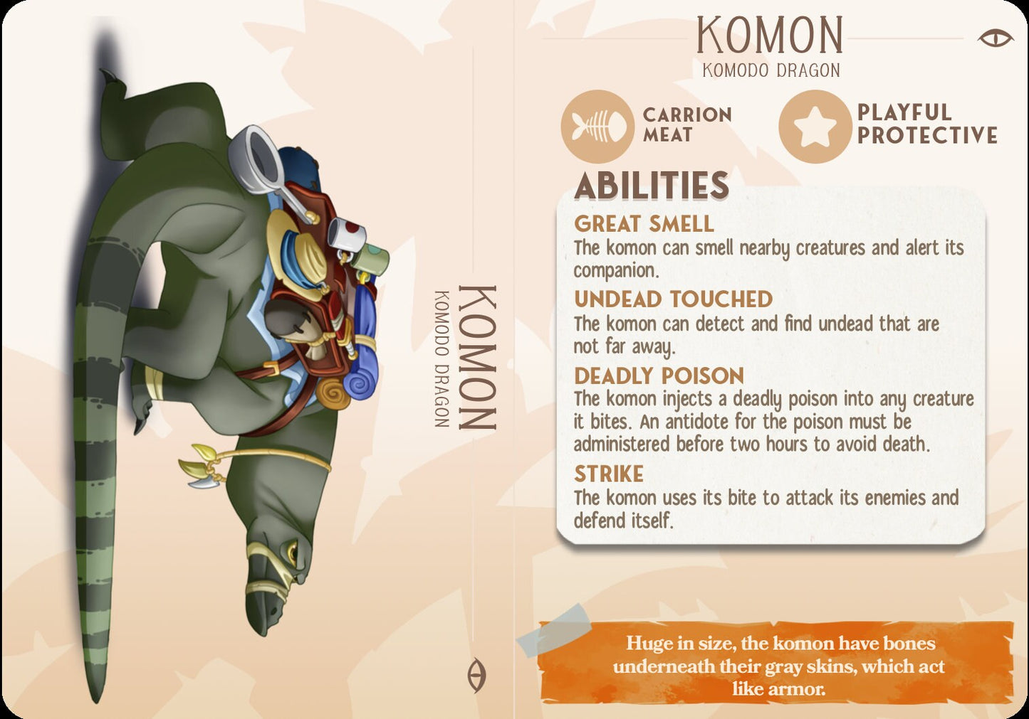 Komon, The Komodo Dragon Companion | D&D | 3D Printed | Cast n Play | Pathfinder | Tabletop | Pet | Companions | Familiar