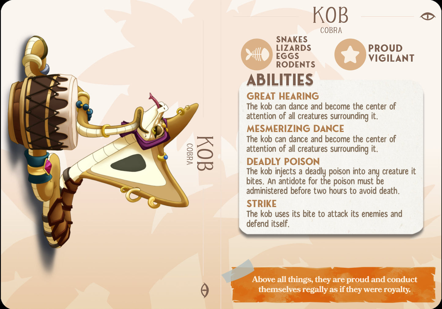 Kob, The Cobra Companion | D&D | 3D Printed | Cast n Play | Pathfinder | Tabletop | Pet | Companions | Familiar | Snake