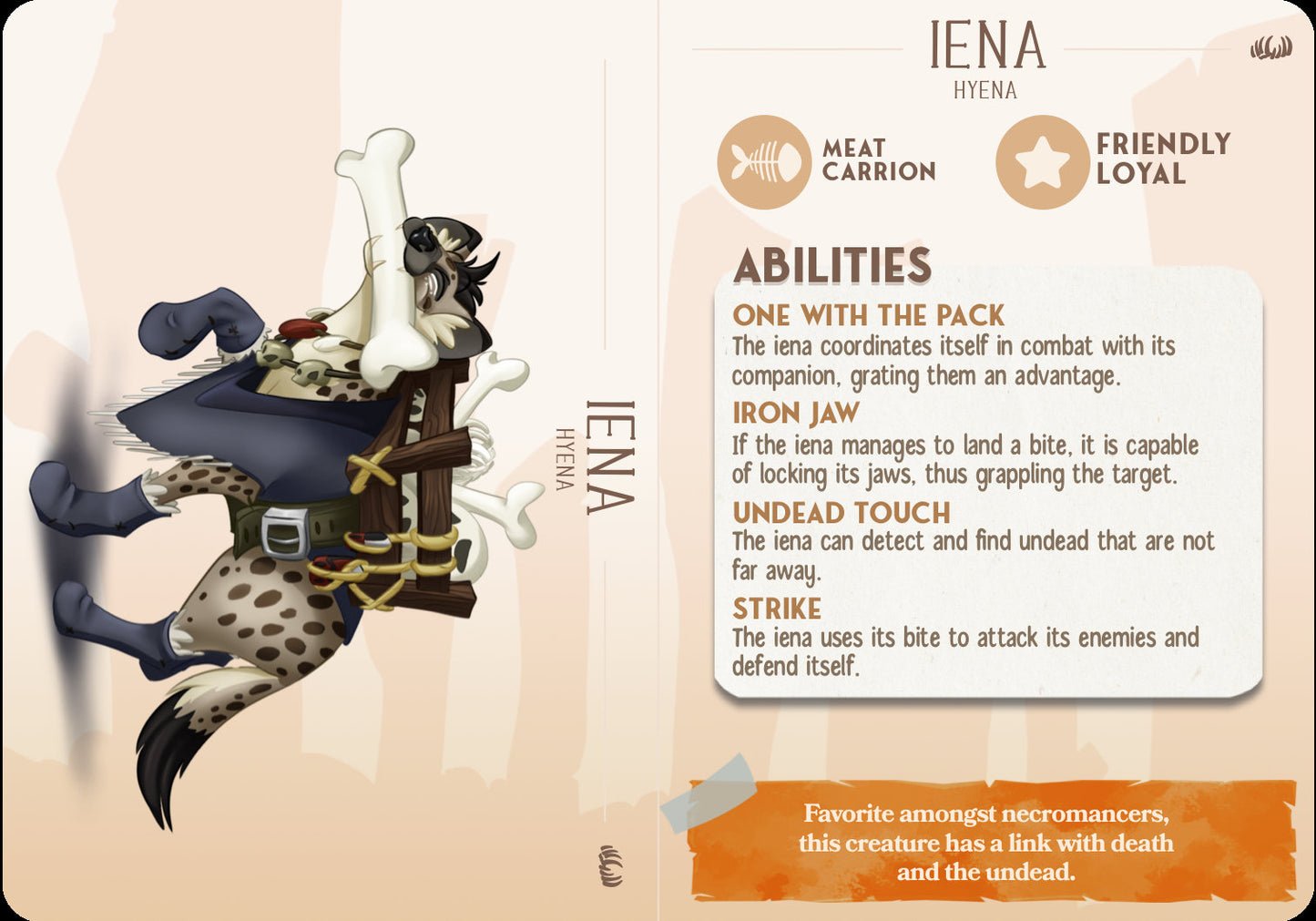 Iena, The Hyena | D&D | 3D Printed | HD Resin Miniature | Cast n Play | Pathfinder | Tabletop | Hyena | Companions | Familiar