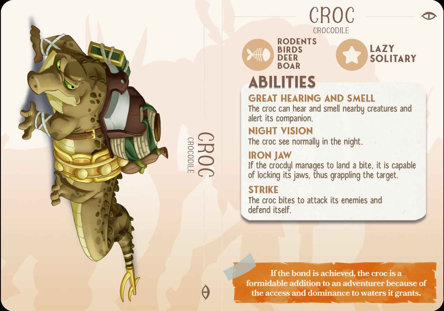 Croc, The Crocodile | D&D | 3D Printed | HD Resin Miniature | Cast n Play | Pathfinder | Tabletop | Crocodile | Companions | Familiar