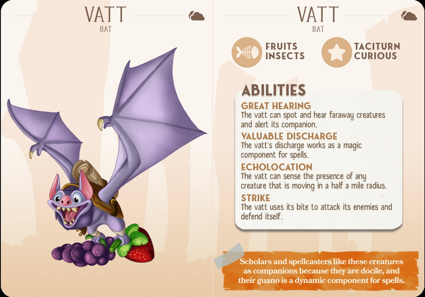 Vatt, the Bat | D&D | 3D Printed | HD Resin Miniature | Cast n Play | Pathfinder | Tabletop | Bat | Companions | Familiar