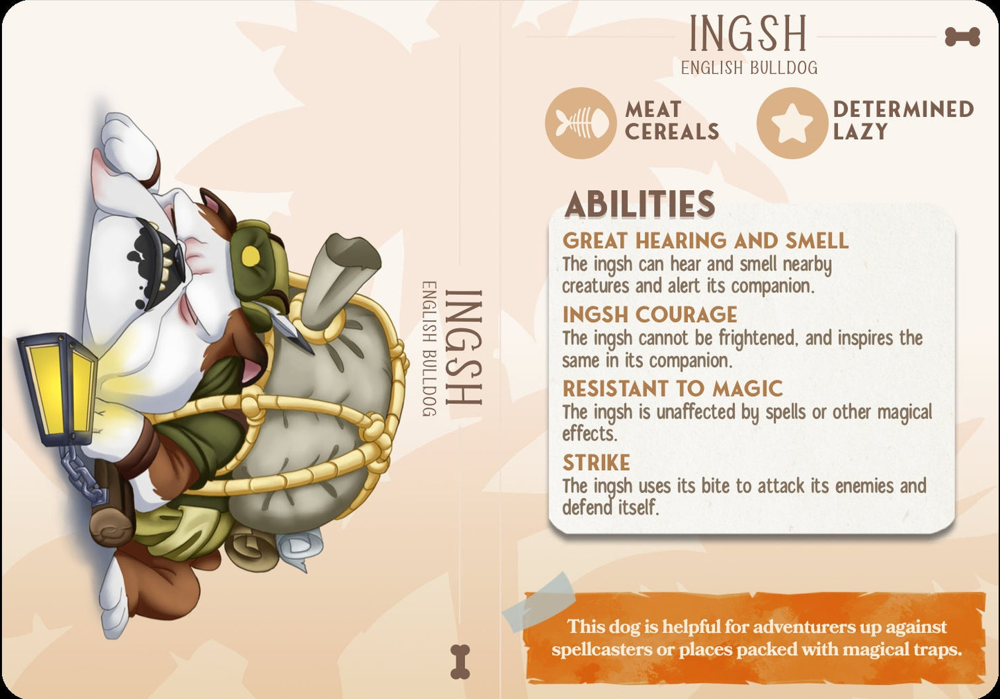 Ingsh, The English Bulldog | D&D | 3D Printed | HD Resin Miniature | Cast n Play | Pathfinder | Tabletop | Dog | Companions | Familiar