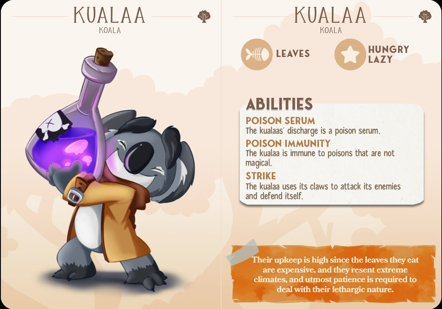 Kualaa, The Koala | D&D | 3D Printed | HD Resin Miniature | Cast n Play | Pathfinder | Tabletop | Koala | Companions | Familiar