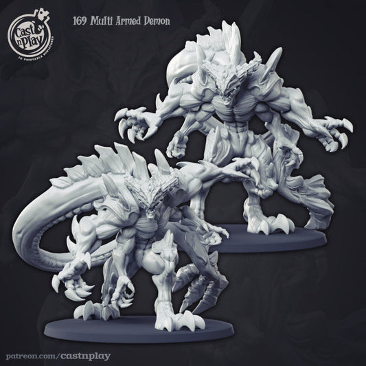 Multi Armed Demon  |  D&D  |  3D Printed | HD Resin Miniature | Cast n Play | Pathfinder | Tabletop | Void | Creature | Underdark