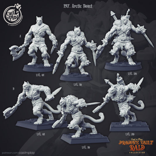 Arctic Beast  |  D&D  |  3D Printed | HD Resin Miniature | Cast n Play | Pathfinder | Tabletop | ice | Tabaxi | Dragons lair