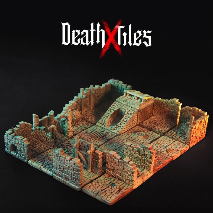 Death X Tiles | Dungeon Tile |  D&D  |  3D Printed | HD Resin Miniature | Cast n Play | Pathfinder | Tabletop |Scenery |