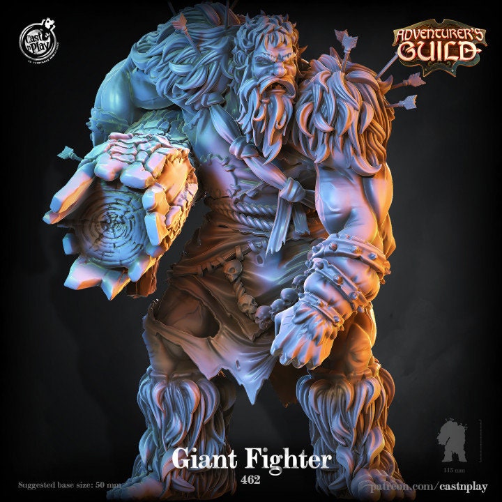 Giant Fighter | D&D | Miniature | Adventurers Guild | Forge | NPC | Boss | People | Giant