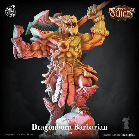 Dragonborn Barbarian | D&D | Miniature | Adventurers Guild | Forge | NPC | Boss | People | Hero|