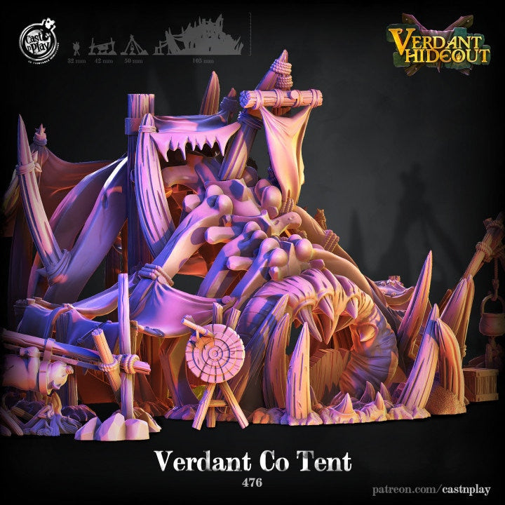 Hide Out Tent | D&D | 3D Printed | HD Resin Miniature | Cast n Play | Pathfinder | Tabletop | Scenery | Verdant