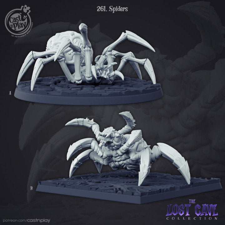 Spiders |  D&D  |  3D Printed | HD Resin Miniature | Cast n Play | Pathfinder | Tabletop | Lost Cave | Creature | Underdark