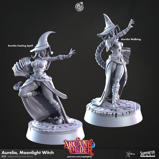 Aurelia, The Moonlight Witch | D&D | Miniature | Arcane Order | NPC | Witch | Sorcerer | Magic