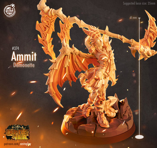 Ammit | D&D | Miniature | Deapths of Hell | NPC | Demon | Teefling | Reaper | Hero | Npc | Cast n Play