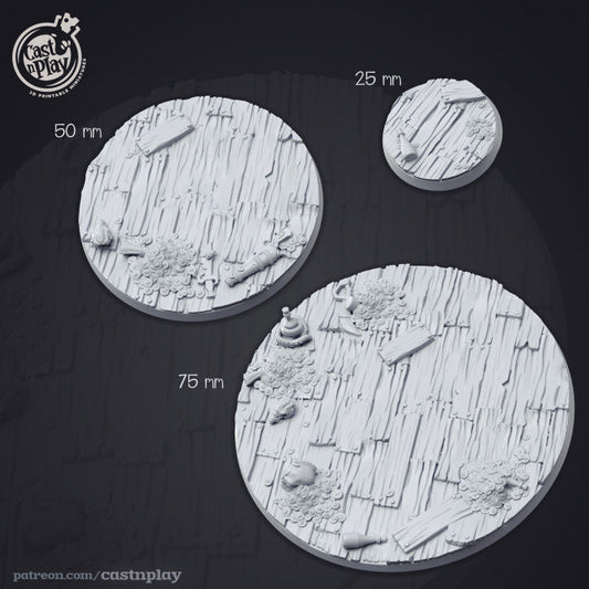 Pirate Ship Bases | D&D | Miniature | Townsfolk | NPC | Lady | Men | People | Bases | 3D miniature