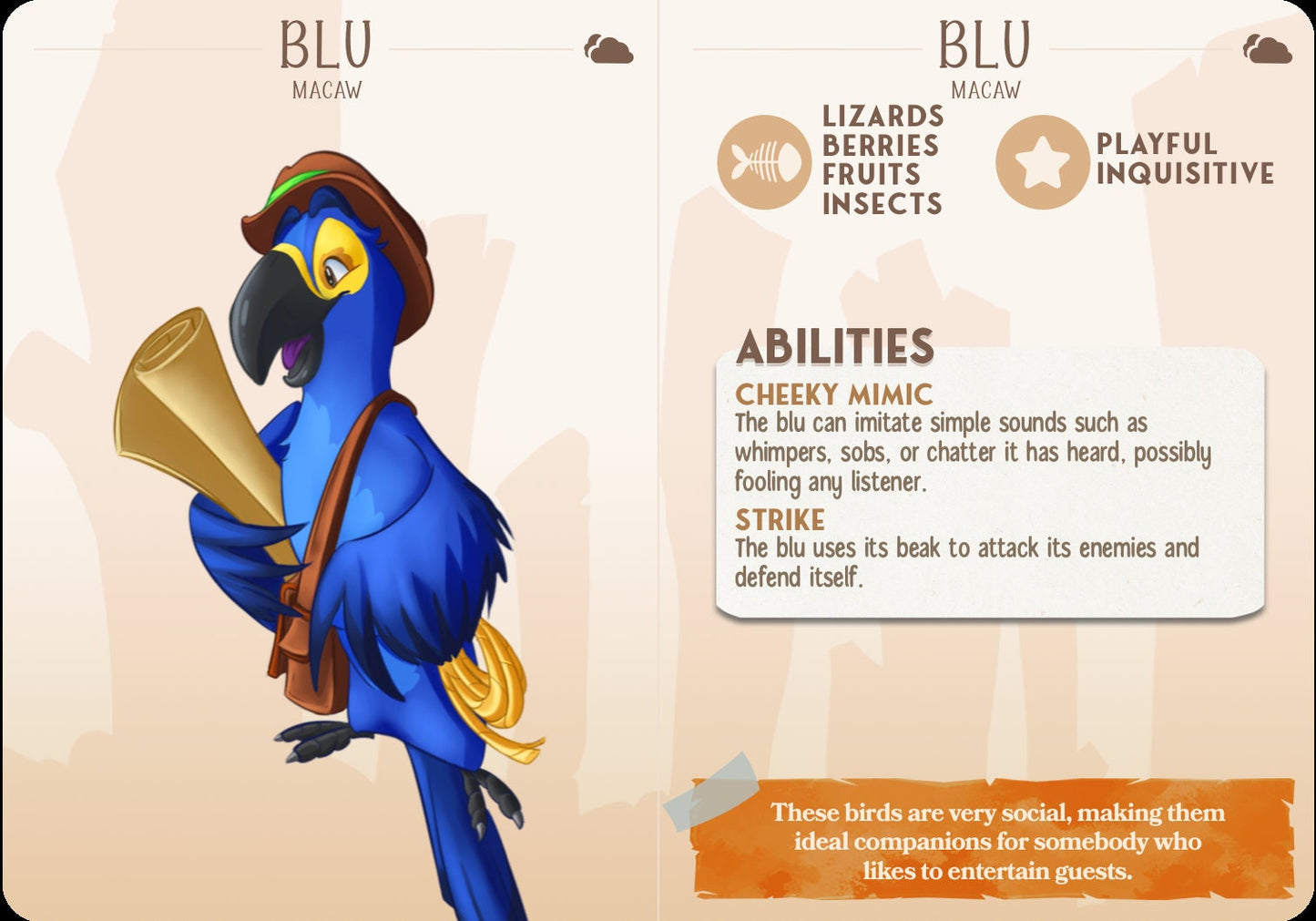 Blue - Macaw | D&D | 3D Printed | HD Resin Miniature | Cast n Play | Pathfinder | Tabletop | Bird | Companions | Familiar