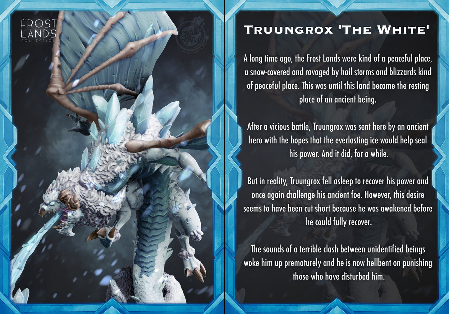 Truungrox, The White Dragon |  D&D  |  3D Printed | HD Resin Miniature | Cast n Play | Pathfinder | Tabletop | Boss