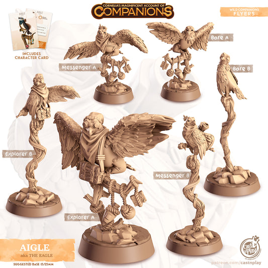 Aigle - Eagle | D&D | 3D Printed | HD Resin Miniature | Cast n Play | Pathfinder | Tabletop | Bird | Companions | Familiar