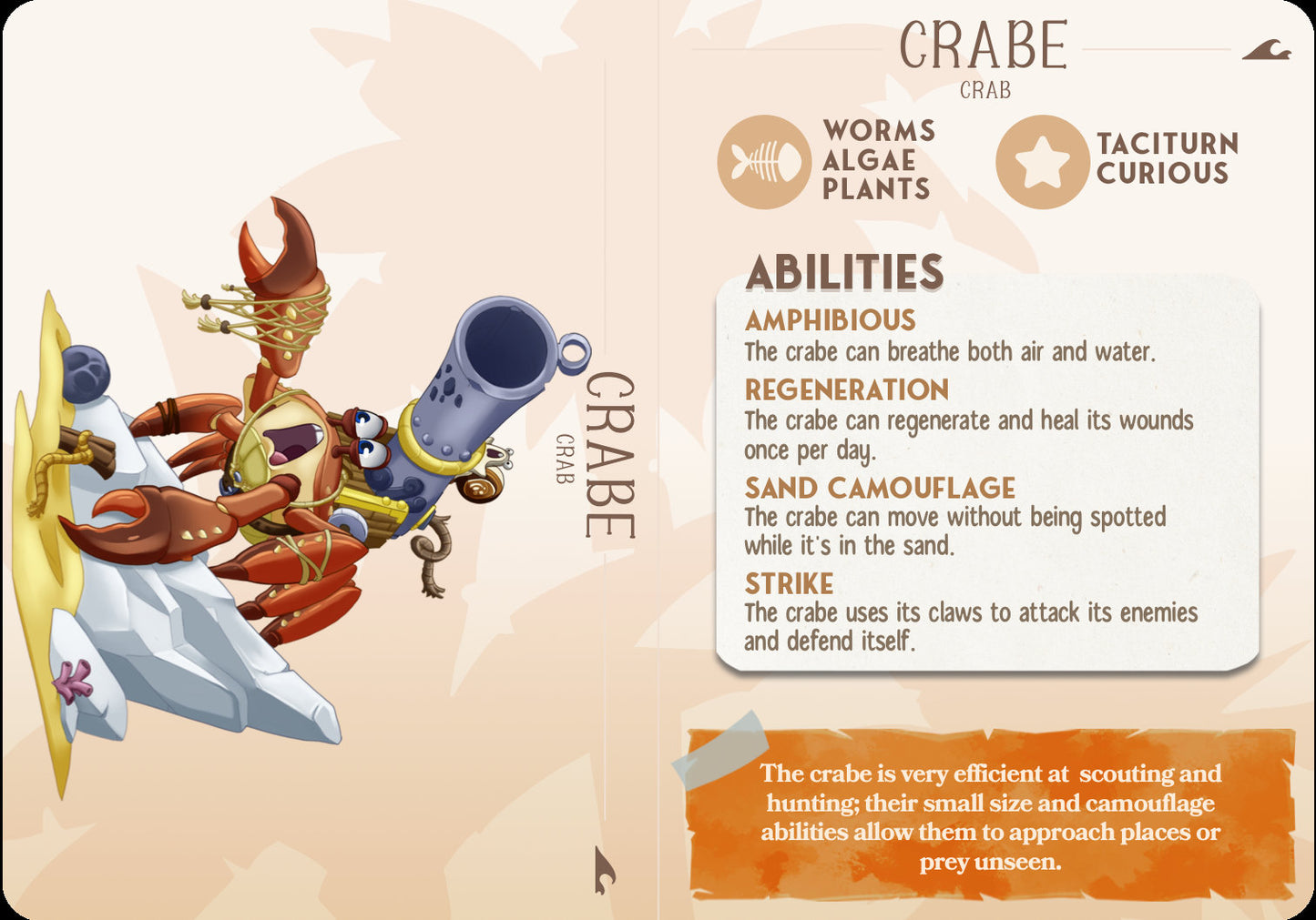 Crabe, The Crab | D&D | 3D Printed | HD Resin Miniature | Cast n Play | Pathfinder | Tabletop | Crab | Companions | Familiar