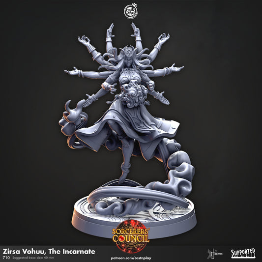 Zirsa Vohuu, The Incarnate | D&D | Miniature | Sorcerer's Council | Forge | NPC | Boss | Shiva | Vishnu | God | Hindu