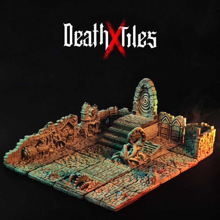 Death X Tiles | Dungeon Tile |  D&D  |  3D Printed | HD Resin Miniature | Cast n Play | Pathfinder | Tabletop |Scenery |