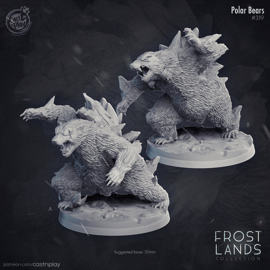 Polar Bear | D&D | Miniature | Pathfinder | Beast | NPC | Animal | Frost Lands | Ice