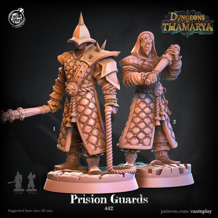 prison gaurd | D&D | 3D Printed | HD Resin Miniature | Cast n Play | Pathfinder | Tabletop | human | Army | dungeon of thamarya