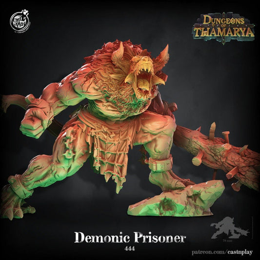 Demon Prisoner | D&D | 3D Printed | HD Resin Miniature | Cast n Play | Pathfinder | Tabletop | BBEG | Creature| Taurus demon