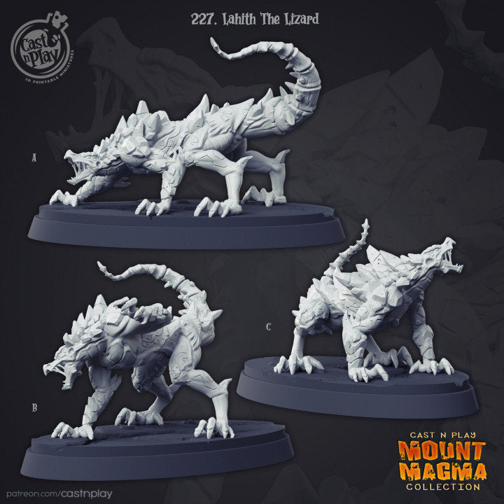 Lahith The Lizard |  D&D  |  3D Printed | HD Resin Miniature | Cast n Play | Pathfinder | Tabletop | Lost Cave | Creature | Underdark