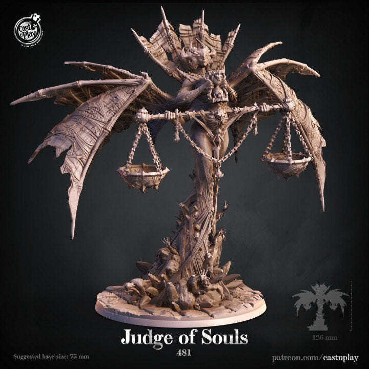 Judge of Souls | D&D | 3D Printed | HD Resin Miniature | Cast n Play | Pathfinder | Tabletop | BBEBG| Undead | Necromancer