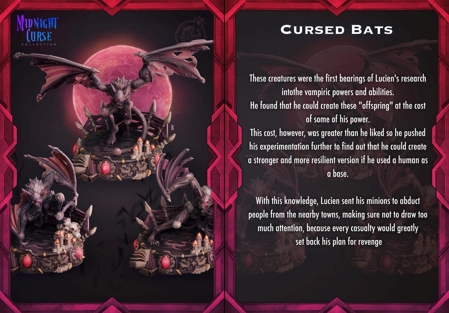 Cursed Bats | D&D | Miniature | Vampires  | NPC | vampire countess | undead |monster | Cast n Play