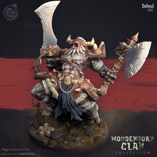 Dohnul | D&D | 3D Printed | HD Resin Miniature | Cast n Play | Pathfinder | Tabletop | Boss | Minotaur